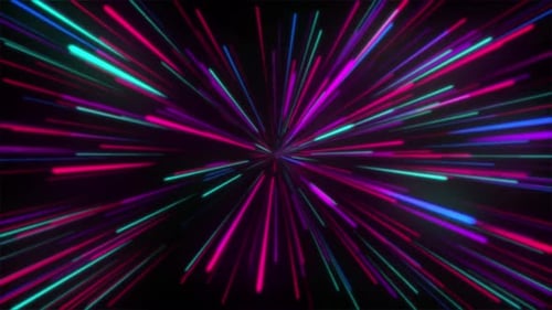 Abstract Neon Light Trails Hyperspeed Background Loop
