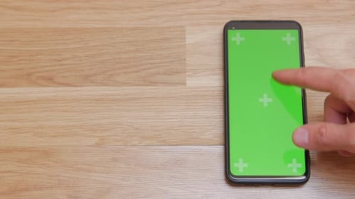 Finger Scroll Smartphone Green Screen