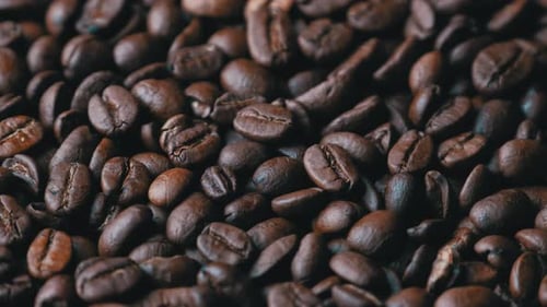 Close Up View of Roasted Coffee Beans