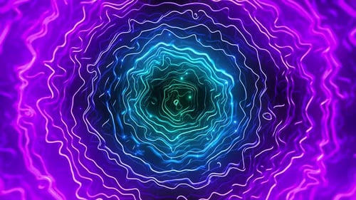 Vibrant Abstract Neon Glowing Energy Tunnel Background