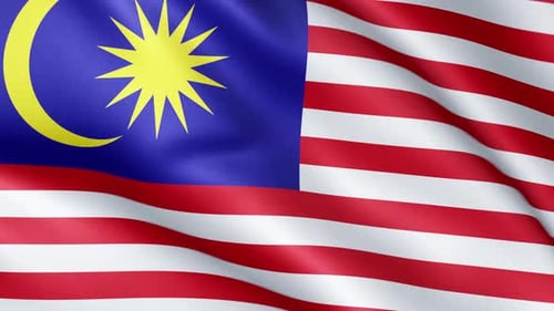 Realistic Waving Malaysian Flag Loop for National Identity