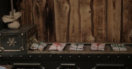 Wrapped Envelopes Moving on Steampunk Machine