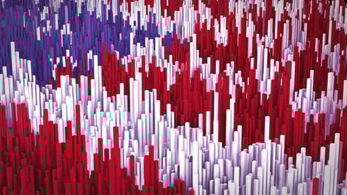 Dynamic Geometric Columns Loop: Abstract Red White Purple Motion