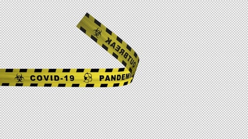 Warning Tape - Covid 19 - Pandemic Outbreak - 4K Transition