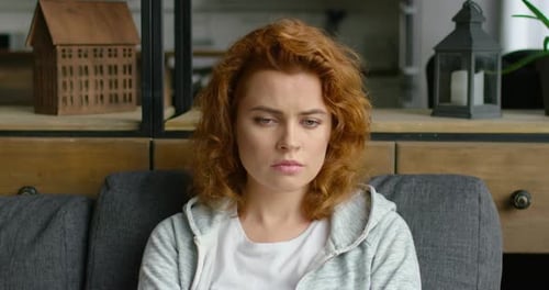 Portrait of Young Woman Changing Mood