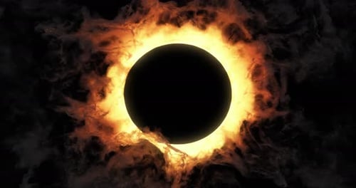 Fiery Smoke Ring Logo Reveal with Dynamic Particles