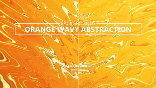 Abstract Liquid Flowing Orange and Yellow Background