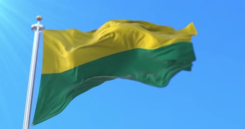 Yellow and Green Striped Flag Waving Animation