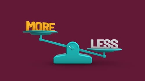 More vs Less Balance Weighing Scale Looping Animation