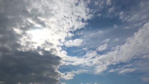 Softly Grey Clouds And Blue Sunny Sky