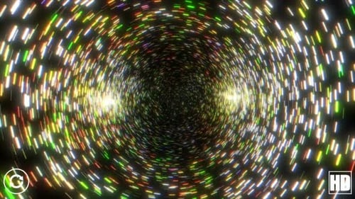 Colorful Sci-Fi Particle Tunnel Hyperspace Loop Background