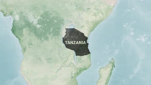Animated Globe Zooms to Highlight Tanzania Country Map