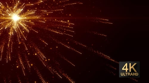 Sparkling Golden Particles Light Burst Abstract Celebration