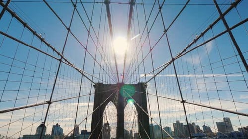 The Sun Over the Brooklyn Bridge, One of the Symbols of New York