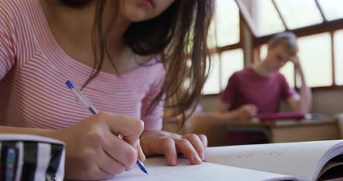 Teenagers in a school classroom