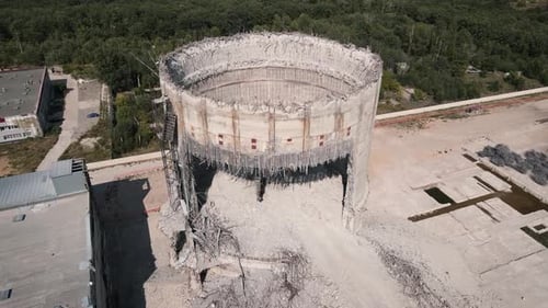 Industrial Building Destroyed on Construction Site