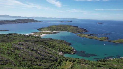Beach's on Irish coastline Wild Atlantic coast Republic of Ireland drone aerial view