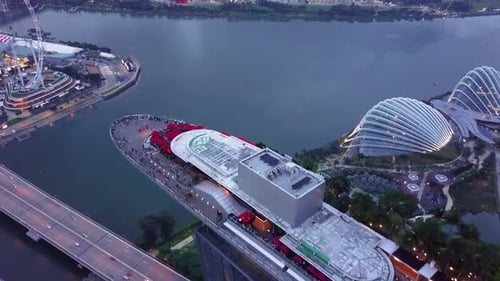 Marina Bay and Garden By the Bay Aerial View in Singapore