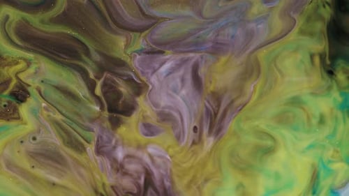 Abstract Liquid Motion Background with Green and Purple