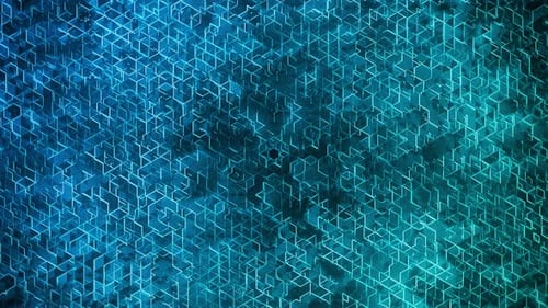 Animated Blue Glowing Geometric Grid Background Loop