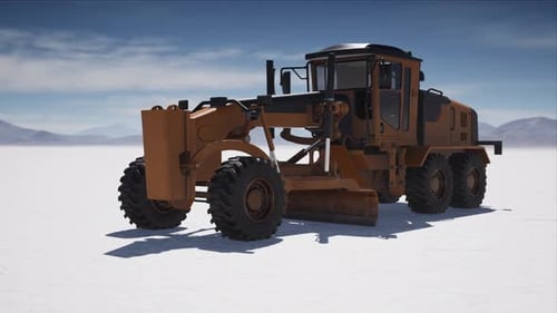 Máquina niveladora de carreteras en Salt Desert Road