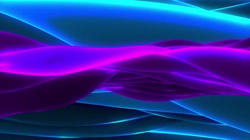 Abstract Flowing Neon Waves Seamless Loop Background
