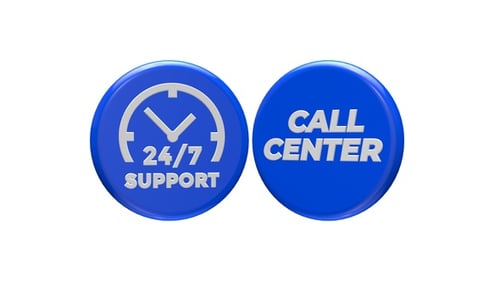 Animated 3D Icon for 24/7 Support and Call Center
