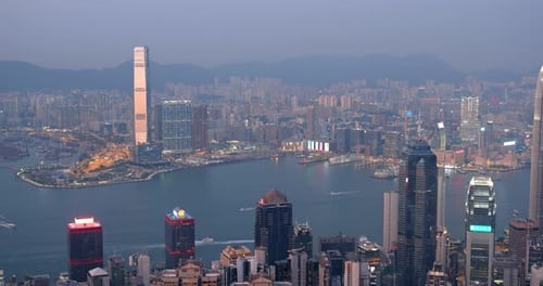 Hongkong-Stadt bei Nacht