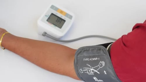 Shot of digital blood pressure measuring machine