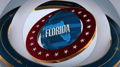 Florida United States of America State Map with Flag 4K