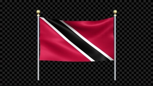 Waving Flag of Trinidad and Tobago