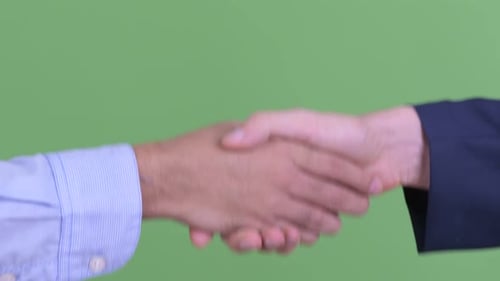 Close Up of a Handshake on Green Screen