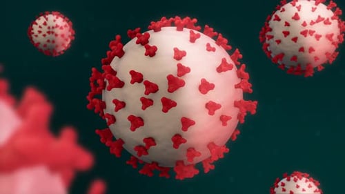 Animated 3D Medical Virus Cells Rotating Microscopic Loop