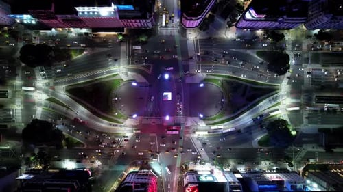 Buenos Aires Argentina. Night cityscape landscape of tourism landmark.