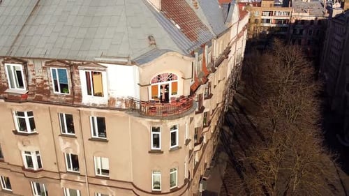 Building balcony aerial view