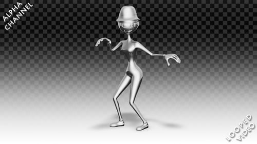 Dancing Metallic 3D Character Animation