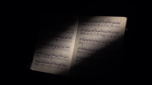Sheet Music Book with Light and Shadow
