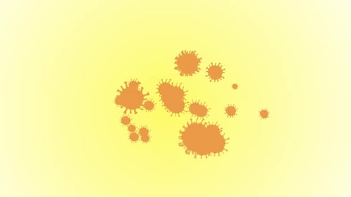 Animated Viral Cells Spreading in Fluid Science Background