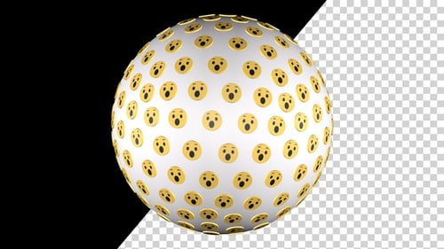 Animated 3D Sphere with Changing Emoji Expressions