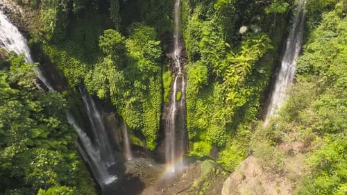 Beautiful Tropical Waterfall Bali, Indonesia