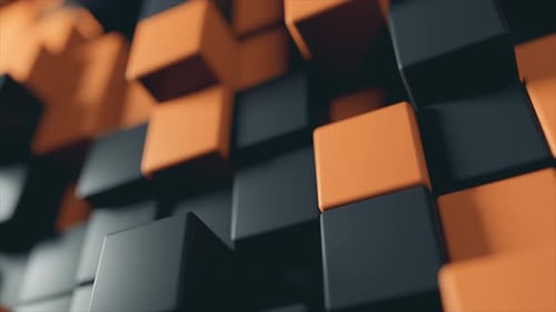 Abstract Background of the Movement of Two-color Cubes