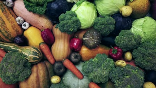 Fresh Vegetables in an Appealing, Colourful Display