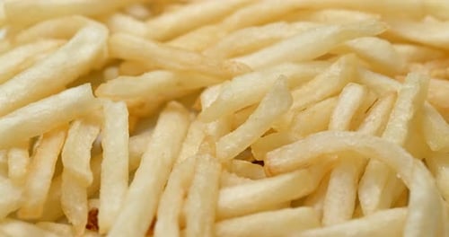 Golden French Fries Close Up