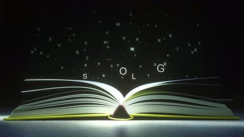 Glowing Book Reveals Astrology Text Animation