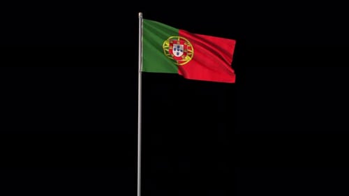 Realistic Waving Flag of Portugal