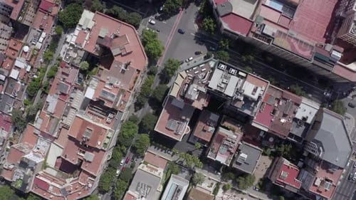 City Streets of Barcelona Spain Grid System Bird's Eye View