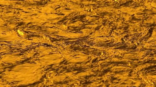 Flowing Molten Gold Liquid Waves Background Loop