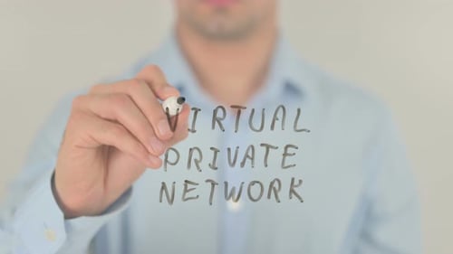 VPN, virtuelles privates Netzwerk, Schreiben auf transparentem Bildschirm