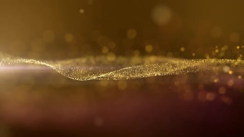 Shimmering Golden Particle Wave Abstract Background
