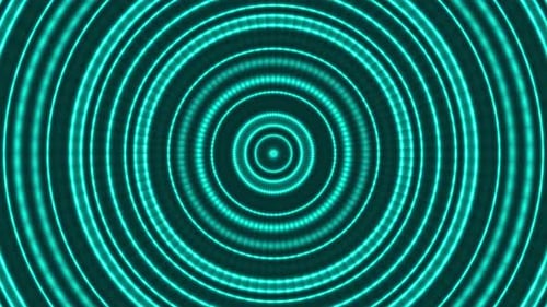 Abstract Turquoise Circle Waves Loop Background